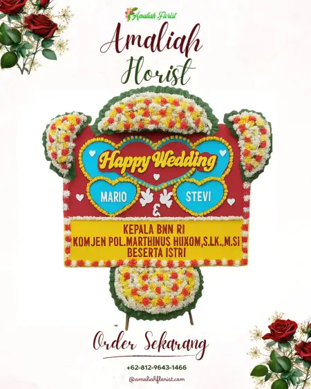 Papan Bunga Pernikahan Bulan